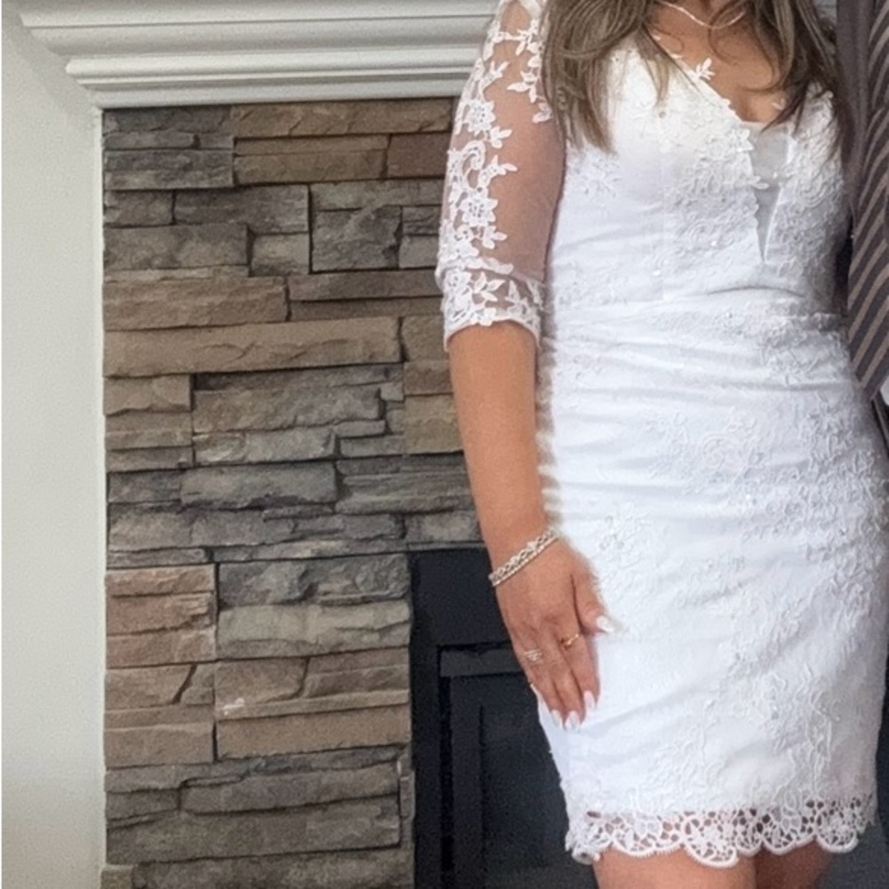 Elegant White Lace Dress